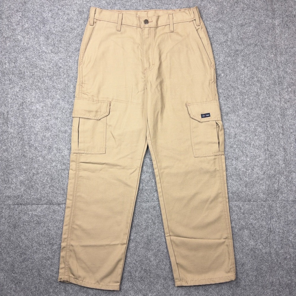 Tyndale FR Pants Men 31x28 Tan Khaki Utility Cargo Pockets FRMC Workwear USA NEW